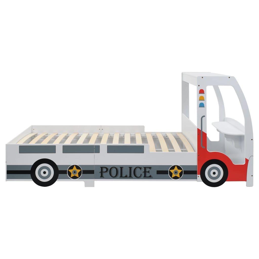 Łóżko dziecięce samochód policyjny, materac memory, 90x200 cm
