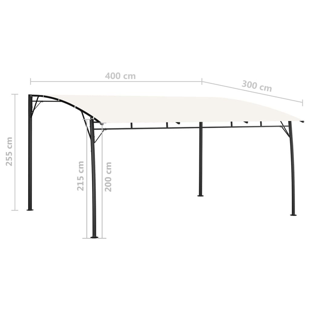 Zadaszenie ogrodowe, 4 x 3 x 2,25 m, kremowe