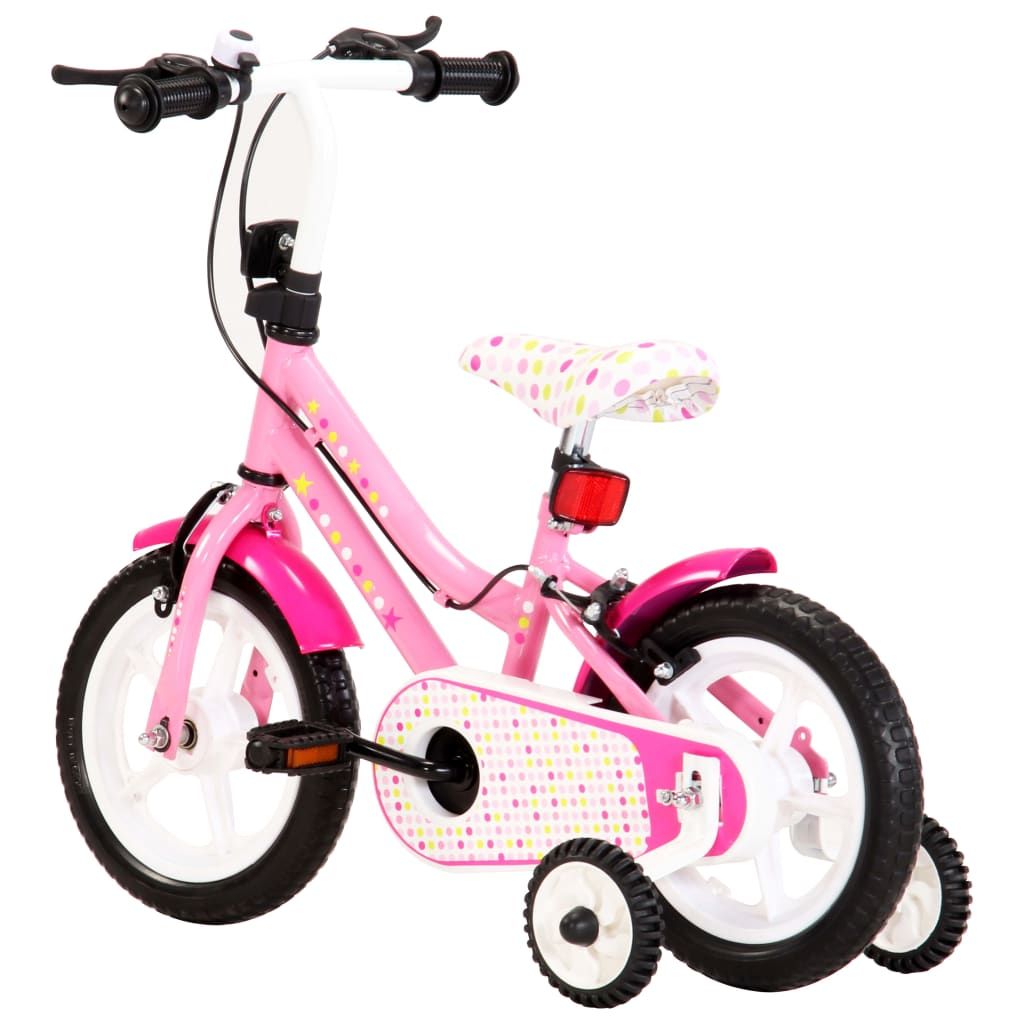 Rower dla dzieci, 12 cali, biało-różowy