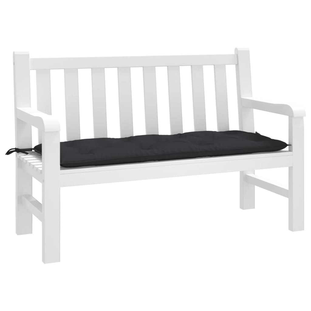 Poduszka na ławkę ogrodową, czarna, 120x50x7 cm, tkanina