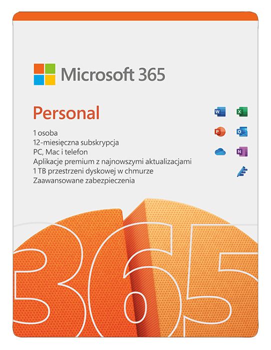 Microsoft Office 365 Personal - 1 użytkownik / 5 stanowisk