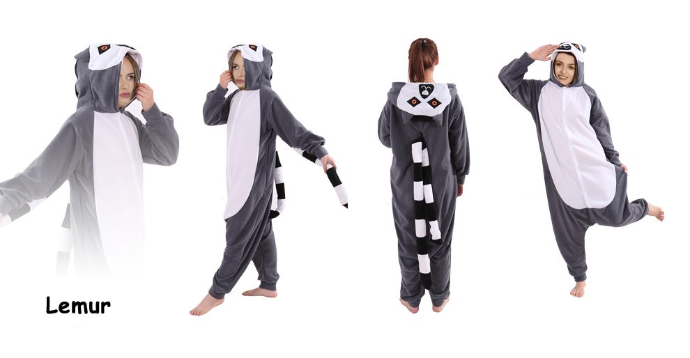 Lemur Kigurumi Onesie dres piżama kombinezon XL