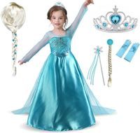 SUKIENKA STRÓJ ELSA ELZA + PERUKA + ZESTAW 122/128