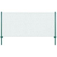 Siatka ogrodzeniowa ze słupkami, stal, 25 x 0,75 m, zielony