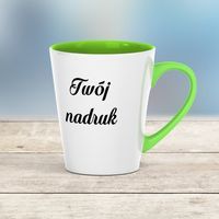 Kubek Latte 300 ml z kolorowym wnętrzem i uszkiem z Twoim nadrukiem