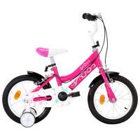 Rower dla dzieci, 14 cali, czarno-różowy