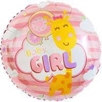 Balon foliowy "Żyrafa- Baby Shower Girl", Godan, 18", RND