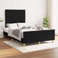 Rama łóżka z zagłówkiem, czarna, 120x200 cm, obita tkaniną Lumarko!