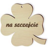 Zawieszka drewniana "Koniczynka 40 Na Szczęście", grawerowana