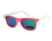 Okulary przeciwsłoneczne dziecięce UV 400, z KOKARDKĄ różowo-białe