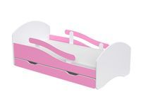 Łóżko dla dziewczynki 160x70 biały/róż materac meble dziecięce