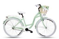 Damski rower miejski Goetze Style 28 + kosz / Pistacjowo-biały