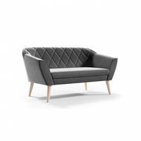 Skandynawska sofa z ozdobnym pikowanym oparciem Pirs 2 R91/ szary