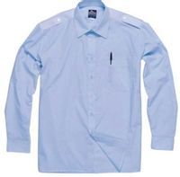 W7051 niebieska koszula mundurowa z pagonami - L