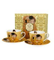 FILIŻANKI ZE SPODKIEM DUO GUSTAV KLIMT POCAŁUNEK 250 ML X 2 SZT