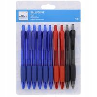 Długopisy automatyczne 10 szt. 3 kolory