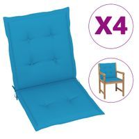 Poduszki na krzesła ogrodowe, 4 szt., niebieskie, 100x50x4 cm