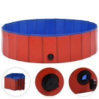 Składany basen dla psa, czerwony, 120 x 30 cm, PVC
