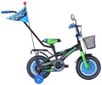 Rower dziecięcy 12 Fuzlu Racing czarno-niebiesko-zielony