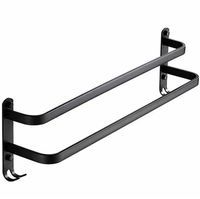 Stalowy WIESZAK na Ręczniki Łazienkowy w stylu Loft 60x11cm czarny mat AG988