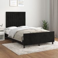 Rama łóżka z zagłówkiem, czarna, 120x200 cm, aksamitna Lumarko!