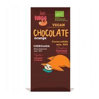 Wegańska Czekolada Pomarańczowa 50% Kakao [Bez Glutenu | BIO | VEGE] "Vegan Chocolate Orange | Cocoa Solids min. 50%" 80g Super Fudgio