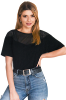 Solange bluzka z krótkim rękawem czarna XL