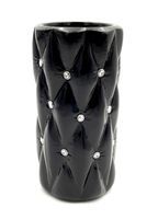 Czarny wazon pikowany z kryształkami cyrkonie glamour