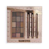Glam Eyes Makeup Gift Set zestaw Reloaded Eyeshadow Palette paleta cieni do powiek + Eyeshadow Brushes pędzle do makijażu 3szt