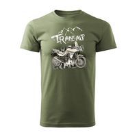 Koszulka motocyklowa z motocyklem na motor Honda Transalp 750 męska khaki M