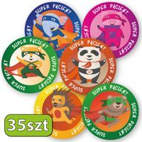 Naklejki motywacyjne Super Pacjent 35 sztuk