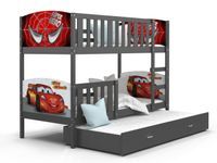Łóżko piętrowe TAMI 3 190x80  szuflada + materace WZORY