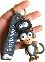 Brelok małpa do kluczy torby na prezent małpka  F54_Szary