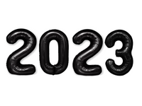 Balony foliowe na sylwestra rok 2023, 100 cm czarne