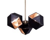 Lampa zwisowa New geometry ST-8861-3 Step modern czarna złota