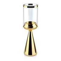 Świecznik szklany 11x38 z kloszem Gold Rita