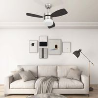 Emaga Wentylator sufitowy z lampą i pilotem, 76 cm, ciemnobrązowy