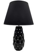 Lampka lampa czarna nocna stołowa z kryształkami glamour pikowana