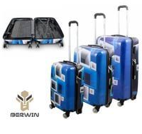 17006 Set walizek BLUE zestaw 3 szt poliwęglan XL L M set