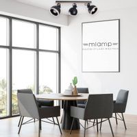 Regulowana LAMPA sufitowa OVAL MLP8658 Milagro skandynawska OPRAWA metalowy plafon reflektorki listwa czarna drewno