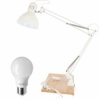 Lampa biurkowa + ŻARÓWKA lampka na biurko biała