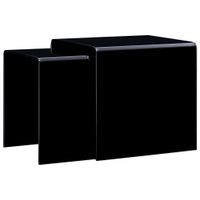 Stoliki wsuwane pod siebie, 2 szt., czarne 42x42x41,5 cm, szkło