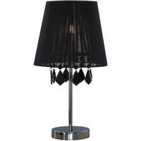 Stojąca LAMPA stołowa MONA LP-5005/1TS czarna Light Prestige nocna LAMPKA abażurowa z kryształkami glamour crystal czarna