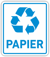 PAPIER - Naklejka na kosz segregacja śmieci odpadów 15 cm