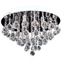 Plafon LAMPA sufitowa VEN P-E 1437/6-50 okrągła OPRAWA z kryształkami glamour crystal chrom przezroczysta almonte