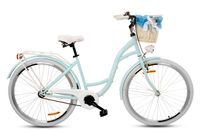 Damski rower miejski Goetze Style 28 + kosz / Błękitno-biały