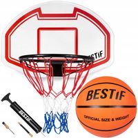 Zestaw do koszykówki obręcz z tablicą, piłka, pompka BTK01 Bestif