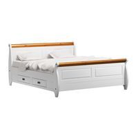Drewniane łóżko białe/sosna 140x200 Toskania - PL2027BS