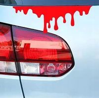Naklejka na samochód imitacja krwi wlepa krew HIT!