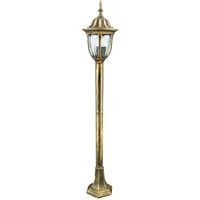 Stojąca LAMPA zewnętrzna FLORENCJA 302595 Polux ogrodowa OPRAWA metalowa latarnia outdoor IP43 patyna przezroczysta